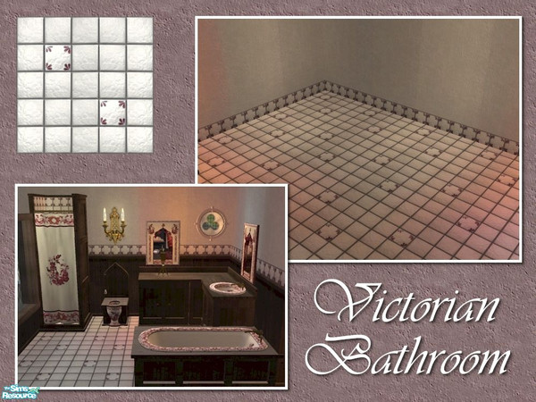 Sims 2 — Victorian Tiled Floor 2 (Rose) by Cyclonesue — A floor tile to match the nettle recolour set of the Victorian