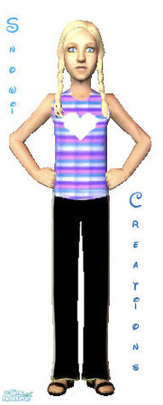 Sims 2 — Snowi Creations- Girl's Everyday Purple by SnowiJingleBells — This everyday outfit includes black sweat pants