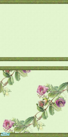 Sims 2 — Purple Floral Wallpaper - Individual Ite by katie272004 — Pretty purple flowers adorn this set of wallpaper.