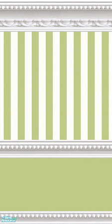 Sims 2 — jsf2WMBRLimeStripe by jsf — Beaded and carved white marble wainscoting holds ivory and a soft shade of lime