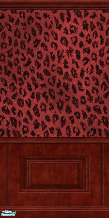 Sims 2 — Red Leopard Boards by JibJib — Imported from the ancient city of Leoparopia these wallpapers are a must for all