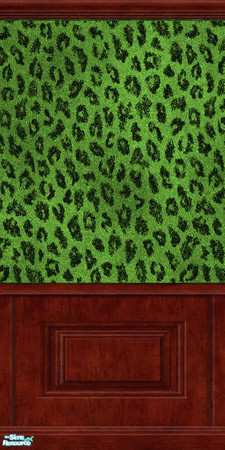 Sims 2 — Green Leopard Boards by JibJib — Imported from the ancient city of Leoparopia these wallpapers are a must for