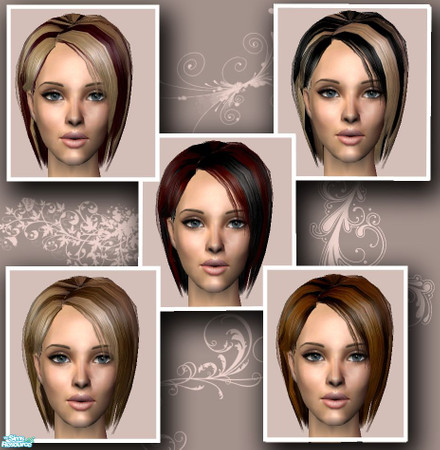 Sims 2 — Simmone Two Tone Hair Set by nikisatez05 —  