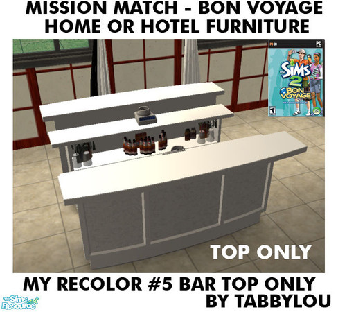 Sims 2 — TL - MM BonVoyage HOH Furniture Rec05W BarTop by TabbyLou — Where\'s My Mini Umbrella Bar Counter (Top) ONLY for