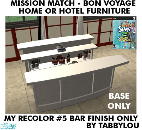 Sims 2 — TL - MM BonVoyage HOH Furniture Rec05W BarFinish by TabbyLou — Where\'s My Mini Umbrella Bar Finish (Base) ONLY