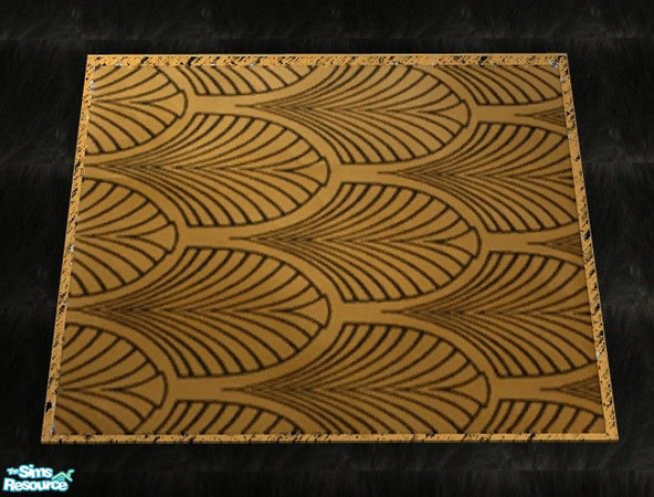 Sims 2 — Lew's Bedroom - Lew's Rug by Riverwillows — Lovely gold and black pattern for this soft 3x4 rug. Part of Lew's