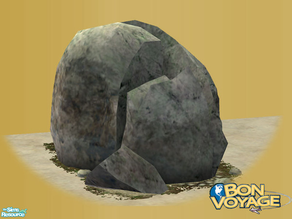 Sims 2 — Maxis Cracked Rock - Mesh by Shakeshaft — Part of a set of hidden Maxis Rocks, ideal for creating beach rock
