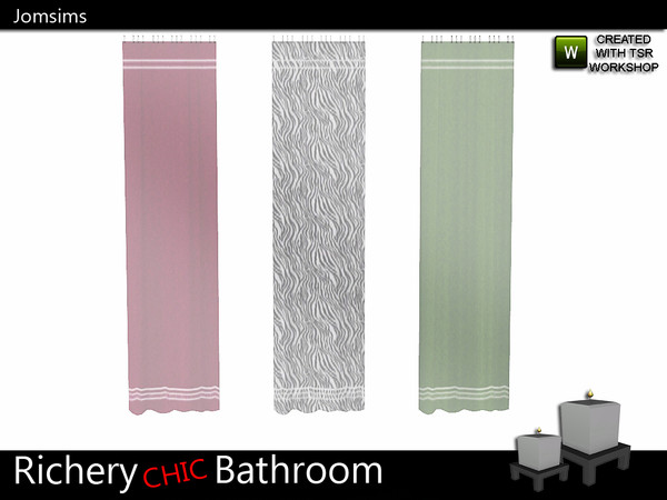 Sims 3 — richery chic curtains for bathtub by jomsims — richery chic curtains for bathtub