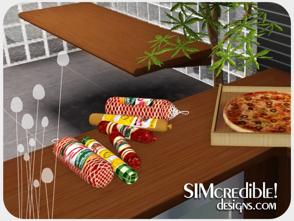 Sims 3 — Funny Kitchen - Time to Pasta  and Pizza -  Salami *Decor* by SIMcredible! — Funny Kitchen series - Time to