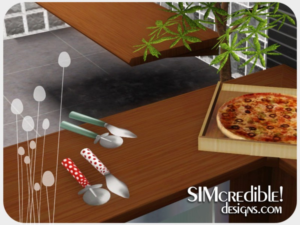 Sims 3 — Funny Kitchen - Time to Pasta And Pizza Spatula and Cutter by SIMcredible! — Funny Kitchen series - Time to