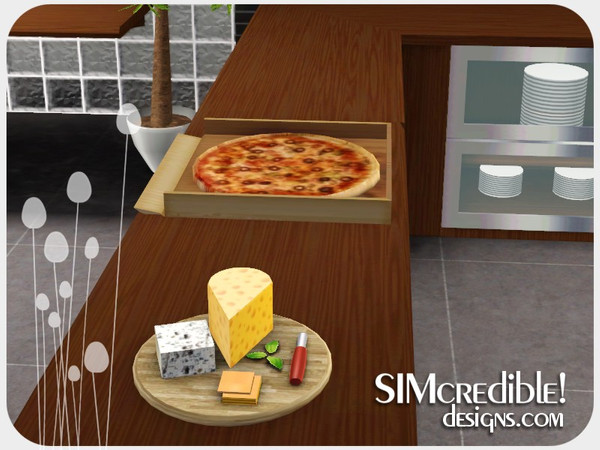 Sims 3 — Funny Kitchen - Time to Pasta and Pizza - Cheese Tray *Decor* by SIMcredible! — Funny Kitchen series - Time to