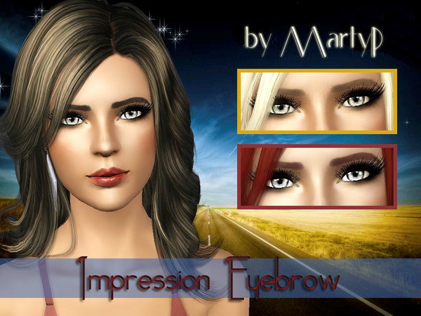 Sims 3 — Impression Eyebrows by MartyP — Please do not re upload as your own. Created by MartyP with the help of TSR