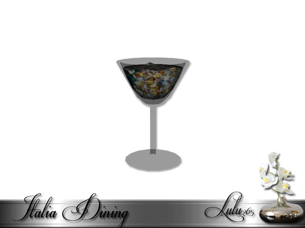 Sims 3 — Italia Dining Decor Glass by Lulu265 — Part of the Italia Dining Set Fully CAStable Made by Lulu265 for TSR.