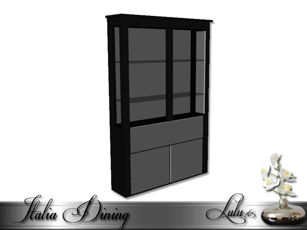 Sims 3 — Italia Dining China Cabinet by Lulu265 — Part of the Italia Dining Set Fully CAStable Made by Lulu265 for TSR.