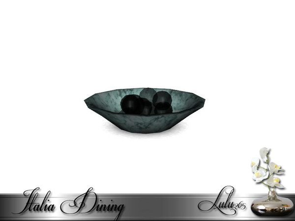 Sims 3 — Italia Dining Table Bowl by Lulu265 — Part of the Italia Dining Set Fully CAStable Made by Lulu265 for TSR.