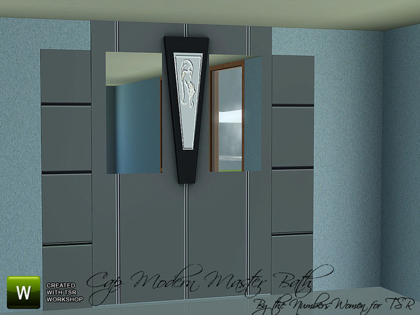 Sims 3 — Cap Modern Master Bathroom Wall Unit by TheNumbersWoman — Stylish Furniture priced for the disappearing middle