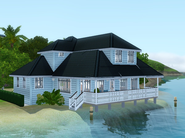 Sims 3 — Mays by dorienski — A cosy beach house with open-plan living, dining and kitchen area, 2 fully equipped