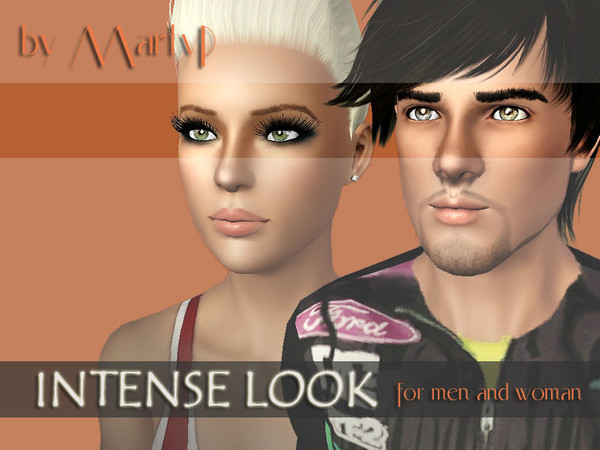 Sims 3 — Intense Look Eyebrows by MartyP — ~ Launcher Thumbnail included only ~ For men and woman , teen to elder