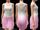 Sims 3 — Hi-Low Lace Dress YAF/AF by kdoll — new mesh 2 recolorable area