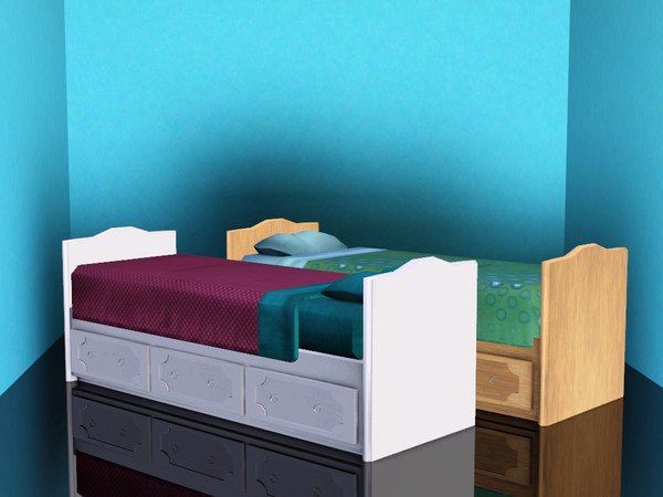Sims 3 — Saylor Single Bed by Rennara — Generarions bed single - Saylor Drawers are on both sides.