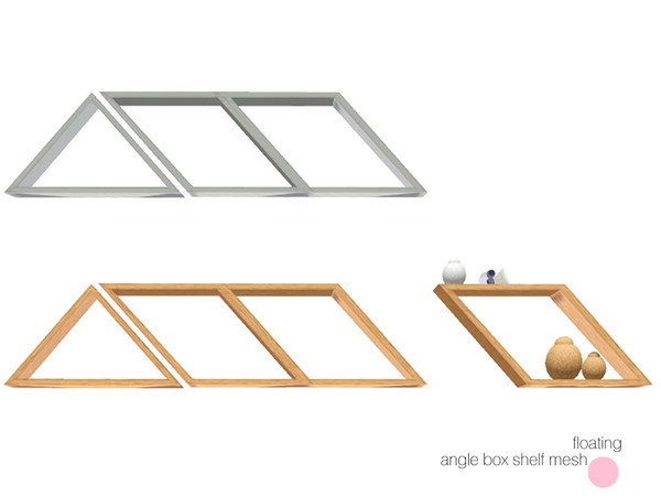 Sims 3 — Floating Angled Box Shelf Mesh by DOT — Floating Angled Box Shelf Mesh by DOT of The Sims Resource