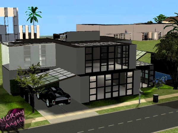 Sims 2 — GlassyModern by MCRmyAngels2 — Thank you for downloading my last house! :) Credits: Optic Build Set by Emma O