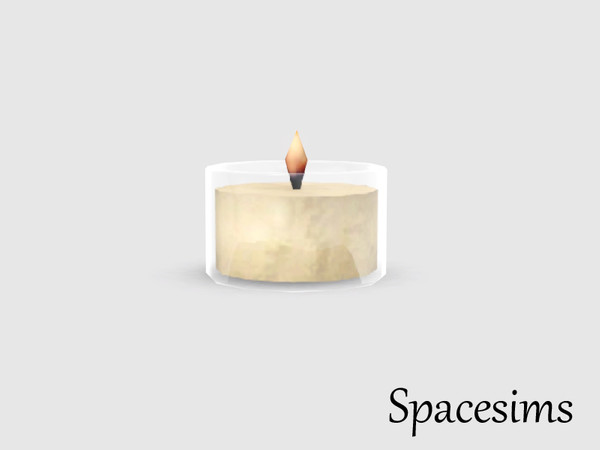 Sims 3 — Cremona dining room - Candle by spacesims — A small, glass, glowing candle with a beautiful flame.
