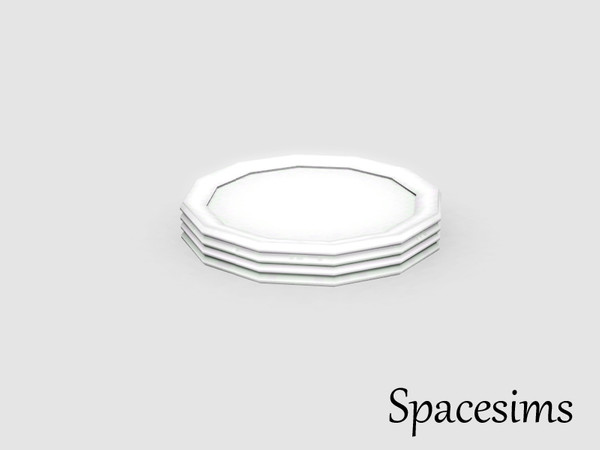 Sims 3 — Cremona dining room - Stacked plates by spacesims — A set of stacked and stackable clean plates.