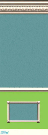 Sims 2 — Seascape Blue Wall Paint by LastDance — Vibrant blue paint accented with elegant white molding and touches of