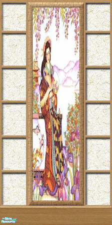 Sims 2 — Oriental Beauty Wall Decor Set - Orientladies2 by Alyosha — Add the beauty of the orient in your room, house,