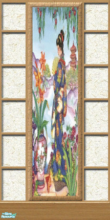 Sims 2 — Oriental Beauty Wall Decor Set - Orientladies1 by Alyosha — Add the beauty of the orient in your room, house,