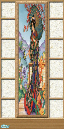 Sims 2 — Oriental Beauty Wall Decor Set - Orientladies3 by Alyosha — Add the beauty of the orient in your room, house,