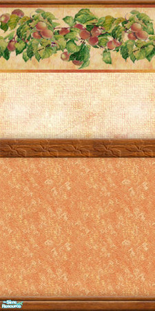 Sims 2 — DELICIOUS PEACH -aowdp02 by perelinka — Autumn Orchard - Delicious Peach: wallpaper 02 /top with wood/