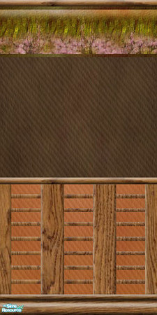 Sims 2 — Indian Summer 08 by perelinka — brown+orange wallpaper finished with oak wood