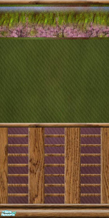 Sims 2 — Indian Summer 04 by perelinka — green+plum wallpaper finished with oak wood