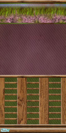 Sims 2 — Indian Summer 02 by perelinka — plum+green wallpaper finished with oak wood