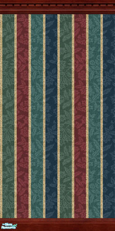 Sims 2 — Gemstone Stripe Dark with Crown and Kick by Opallise4 — This wallpaper is green, blue, red, and gold striped