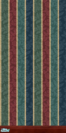 Sims 2 — Gemstone Stripe Dark with Kick  by Opallise4 — This wallpaper is green, blue, red, and gold striped with dark