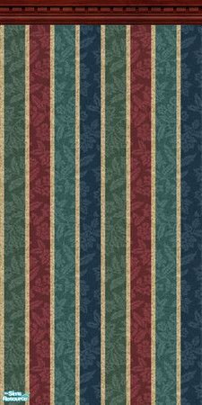 Sims 2 — Gemstone Stripe Dark with Crown by Opallise4 — This wallpaper is green, blue, red, and gold striped with dark