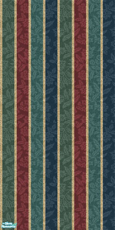 Sims 2 — Gemstone Stripe Plain Wallpaper by Opallise4 — This is a green, blue, red, and gold striped traditional