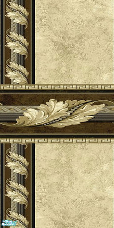 Sims 2 — Wall - Brown Acanthus Leaf Stripe middle by Sheera — Part of my Acanthus Leaves Stripe Walls and Floors Set,