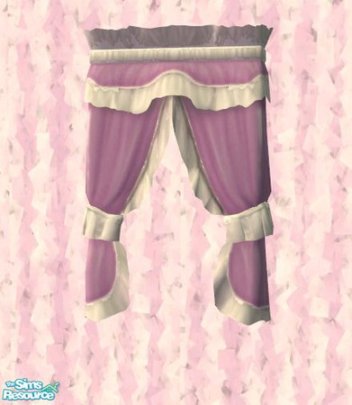 Sims 2 — Pink Bedroom -Curtains by elainearora — These are curtains which are romantic, delicate and feminine.The colours