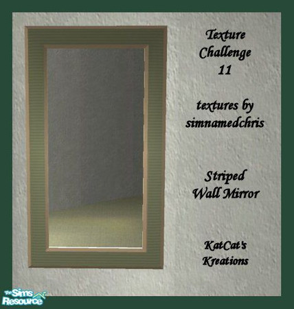Sims 2 — TC11 - Green Striped Wall Mirror by KatCat — Recolor of the \"Functional Eloquence Mirror\" from the