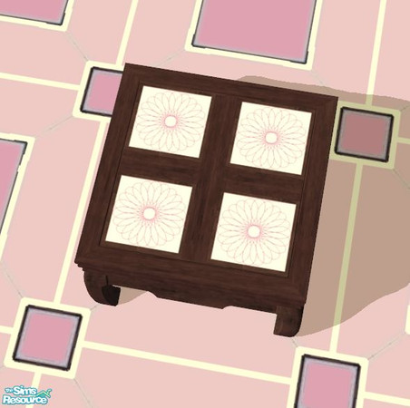 Sims 2 — Pink Bedroom - Side Table by elainearora — These is a side table which is an absolute stunner.The colours match