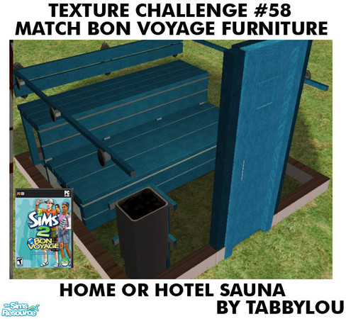 Sims 2 — TL - TC58 BonVoyage HOH Sauna by TabbyLou — Sweat It Out Sauna in Recolor of Bon Voyage Furniture for Home or
