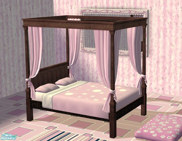 Sims 2 — Pink Bedroom - Bed by elainearora — These is a bed which is romantic, delicate and feminine.The colours match my