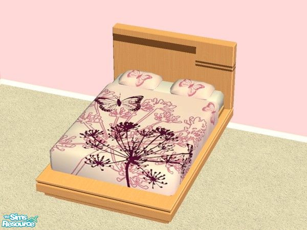Sims 2 — Flower/Butterfly Bedroom - Bedding by lym — Part of my Flower/Butterfly Bedroom Set.