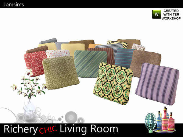 Sims 3 — cushion 3 richery chic living 1 simple by jomsims — cushion 3 richery chic living