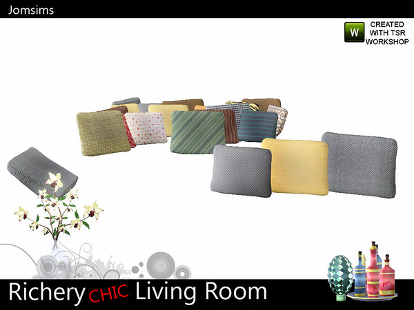 Sims 3 — cushions 1  for  sofa 2 corner richery chic living x4 by jomsims — cushions 1 for sofa 2 corner richery chic