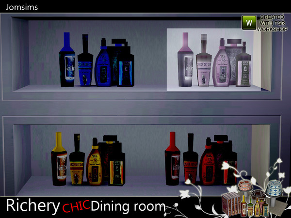 Sims 3 — richery chic dining room bottles 4 by jomsims — richery chic dining room bottles 4